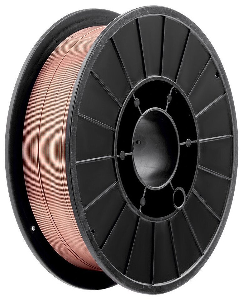 фото Проволока сварочная для полуавтомата стальная омеднённая CHW-50C6SM (аналог СВ-08Г2С) 1,0 мм / 5 кг ТМ Сварог