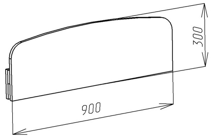 Бортик для кровати съемный Твист-1, 900х50х300, Венге