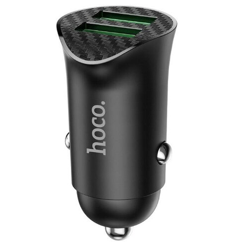 Автомобильное зарядное устройство с 2 USB HOCO Z39+micro, QC3.0, black