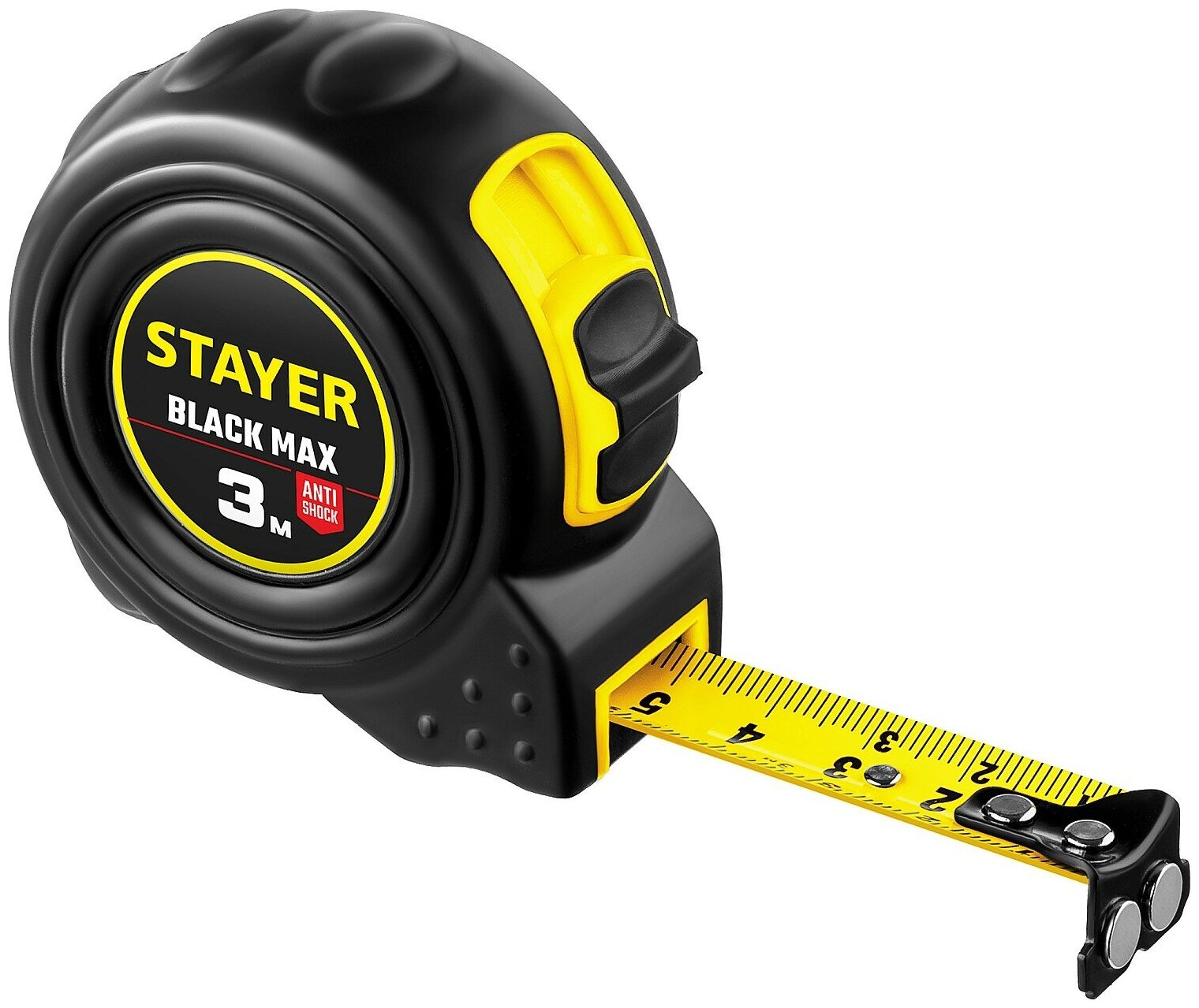 STAYER BlackMax 3м х 16мм, Рулетка с двумя фиксаторами (3410-03)