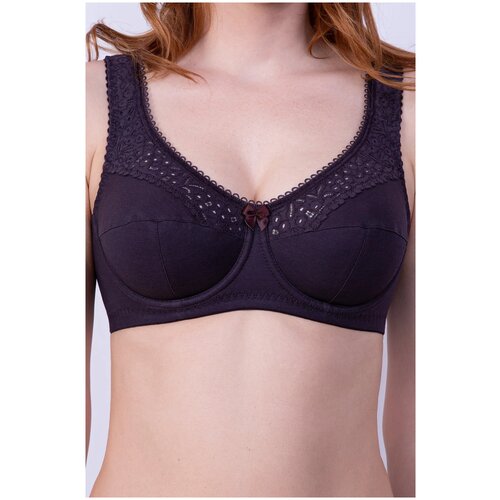 фото Бюстгальтер lauma cotton classic, размер 110c, черная смородина