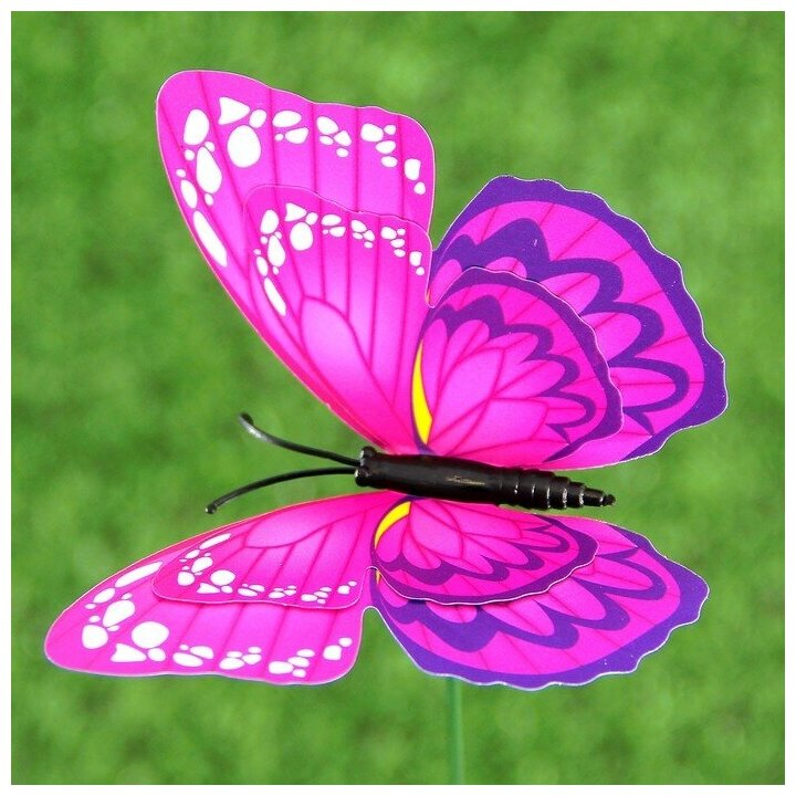 Штекер садовый "Бабочка" 8х10см, 25см, микс - фотография № 14