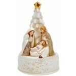 Рождественская фигурка святое семейство - карамельная нежность, керамика, 17 см, EDG 681627-18 - изображение