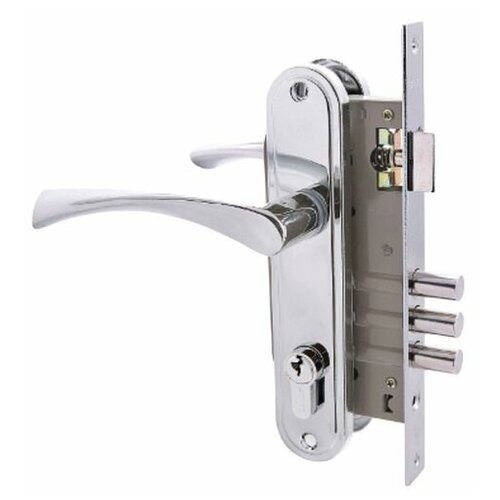 фото Замок врезной "аллюр" 103/3 cp, с ручкой, 4 ключа, цвет хром 2617697