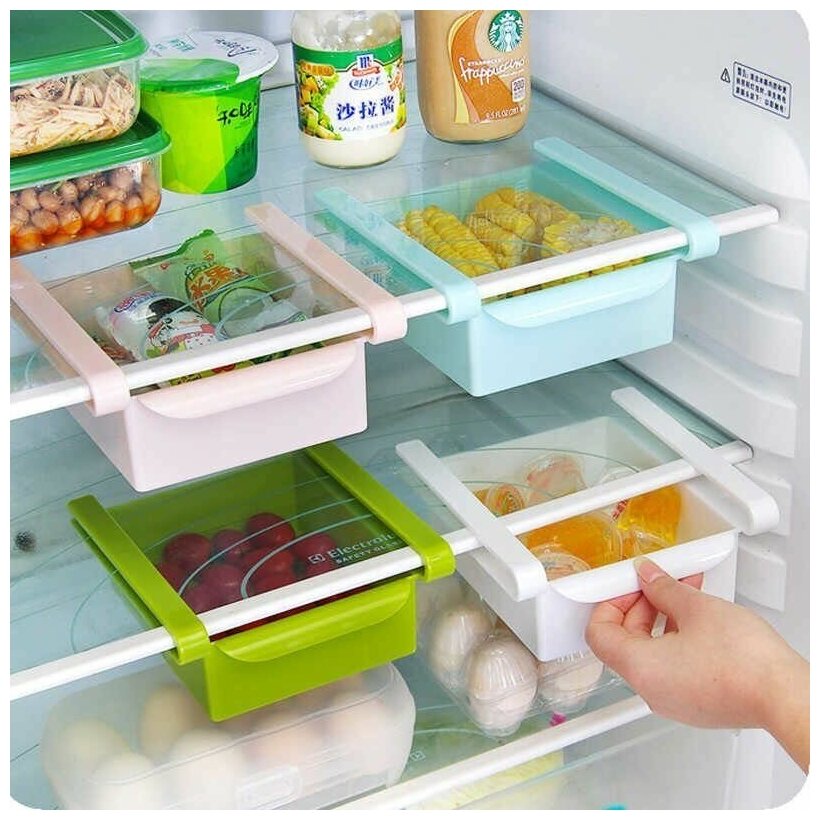 Контейнер для хранения продуктов / Органайзер для холодильника, цвет белый - фотография № 4