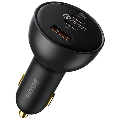    Baseus Qualcomm Quick Charge 5 Technology Multi-Port Fast Charge Car Charger C+C+U 160W Set Gray (TZCCZM-0G)