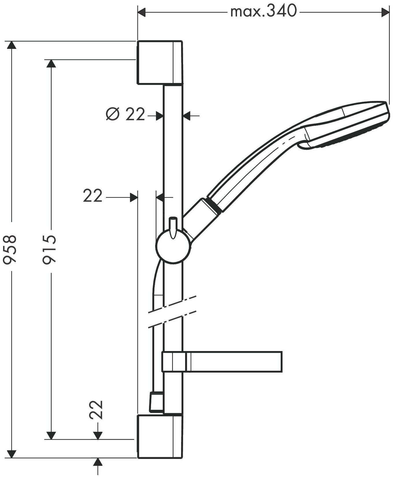 Душевой гарнитур Hansgrohe Croma 27771000 - фотография № 9