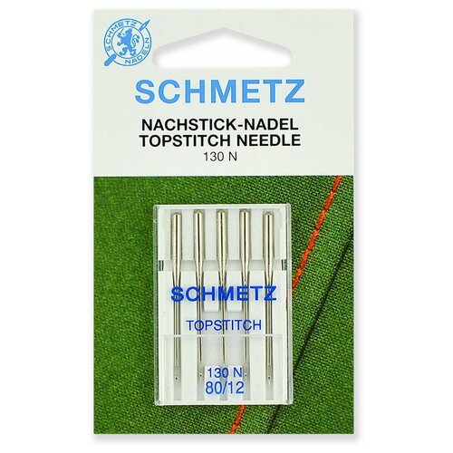 Игла/иглы Schmetz TopStitch 130N 80/12, серебристый, 5 шт. набор игл schmetz 80 5 шт