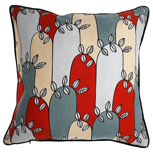 фото Чехол для подушки с принтом цветение и декоративной окантовкой russian north, 45х45 см tkano