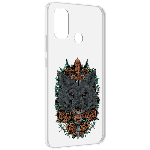 Чехол MyPads красивый злой волк для UleFone Note 10P / Note 10 задняя-панель-накладка-бампер