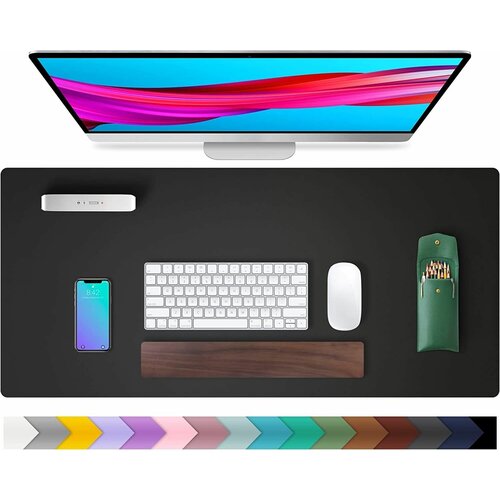 Коврик для клавиатуры и мыши на рабочий стол. Настольный, коврик для офиса и дома 40 см х 80 см, черный