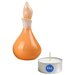 Бутылочка для масел керамика глазурь (цвет оранжевый, h 10см) + свеча в гильзе ELG