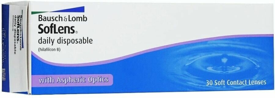 Контактные линзы Bausch & Lomb Soflens Daily Disposable, 30 шт., R 8,6, D -3