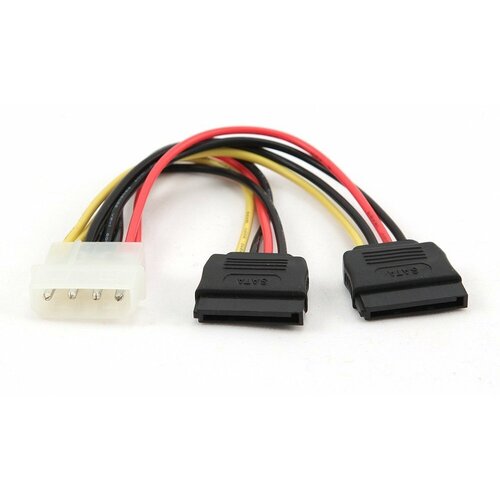 Кабель Cablexpert Molex - 2xSATA (CC-SATA-PSY-0.3M), 0.3 м, белый/черный