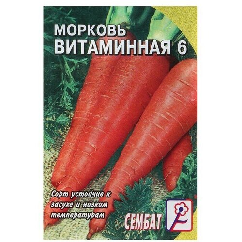 Семена Морковь Витаминная 6, 2 г 20 упаковок семена морковь витаминная 6 сеялка 4 г 10 упаковок