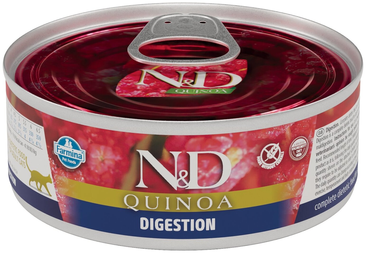 Корм консервированный Farmina N&D Quinoa Digestion для кошек с киноа, для поддержки пищеварения, 80 г, 1 шт.