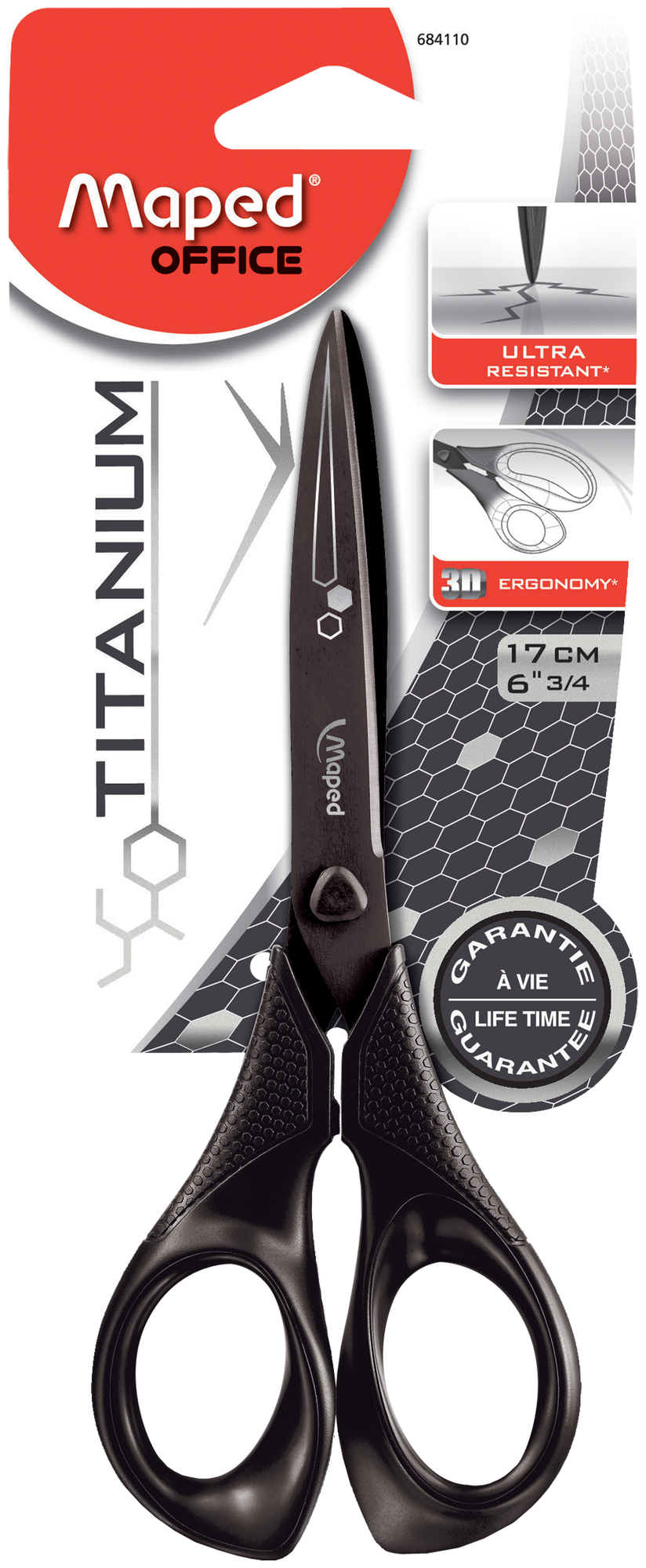 Ножницы Maped Expert Titanium 170мм, симметричные ручки, остроконечные, титановое покрытие (684110)