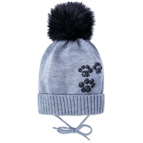 фото Шапка playtoday размер 54, светло-серый/черный