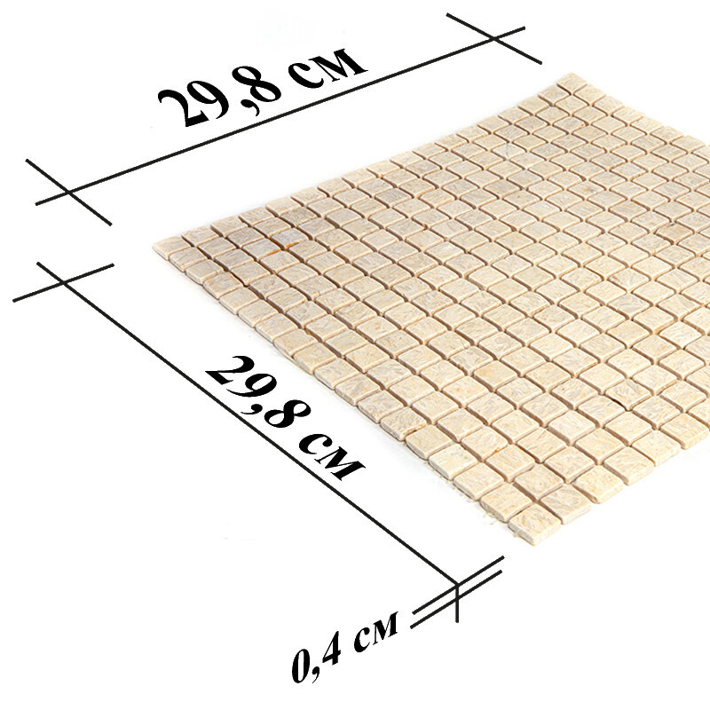 Мозаика Natural 4M035-15T из матового мрамора размер 29.8х29.8 см чип 15x15 мм толщ. 4 мм площадь 0.089 м2 на сетке