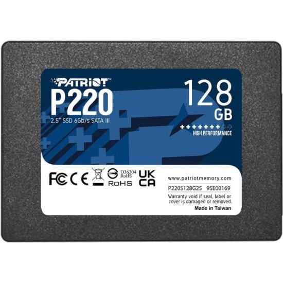 Накопитель SSD Patriot Memory PATRIOT 2.5" 128Гб SATA (P220S128G25)