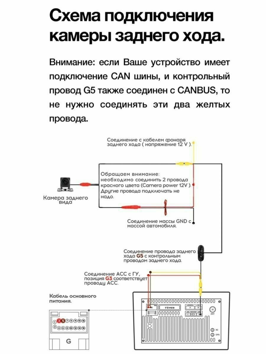 Камера заднего вида автомобильная 720p