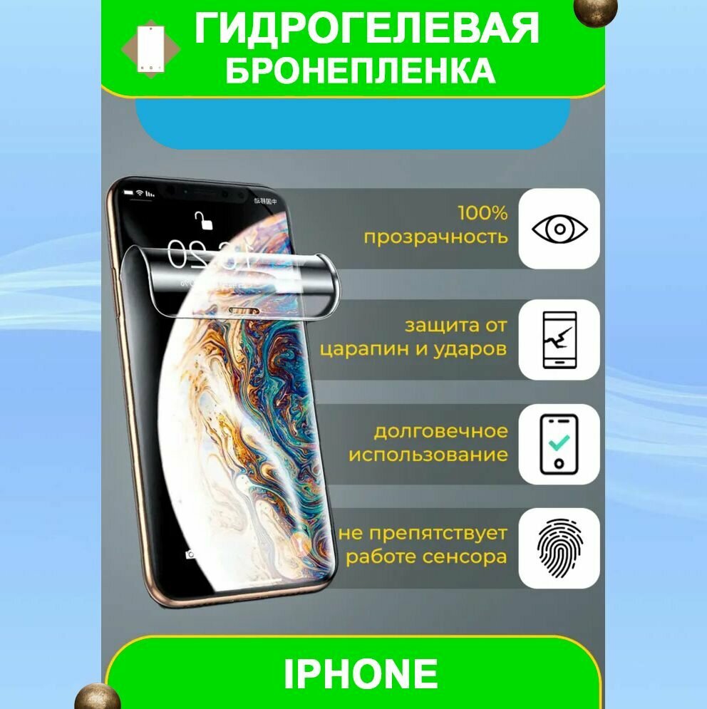 Гидрогелевая защитная пленка на смартфон Apple iPhone 15 Pro (глянцевая)