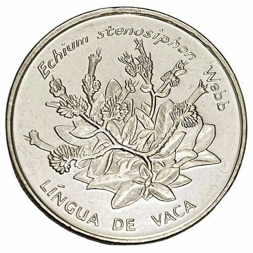 монета кабо верде 10 эскудо escudos 1994 птицы сероголовая альциона halcyon leucocephala q120201 Кабо-Верде 10 эскудо 1994 г. (Растения - Синяк)