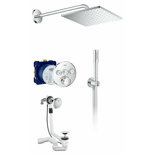 Душевая система с наполнением ванны через перелив Grohe SmartControl Rainshower Mono Cube 310, Германия