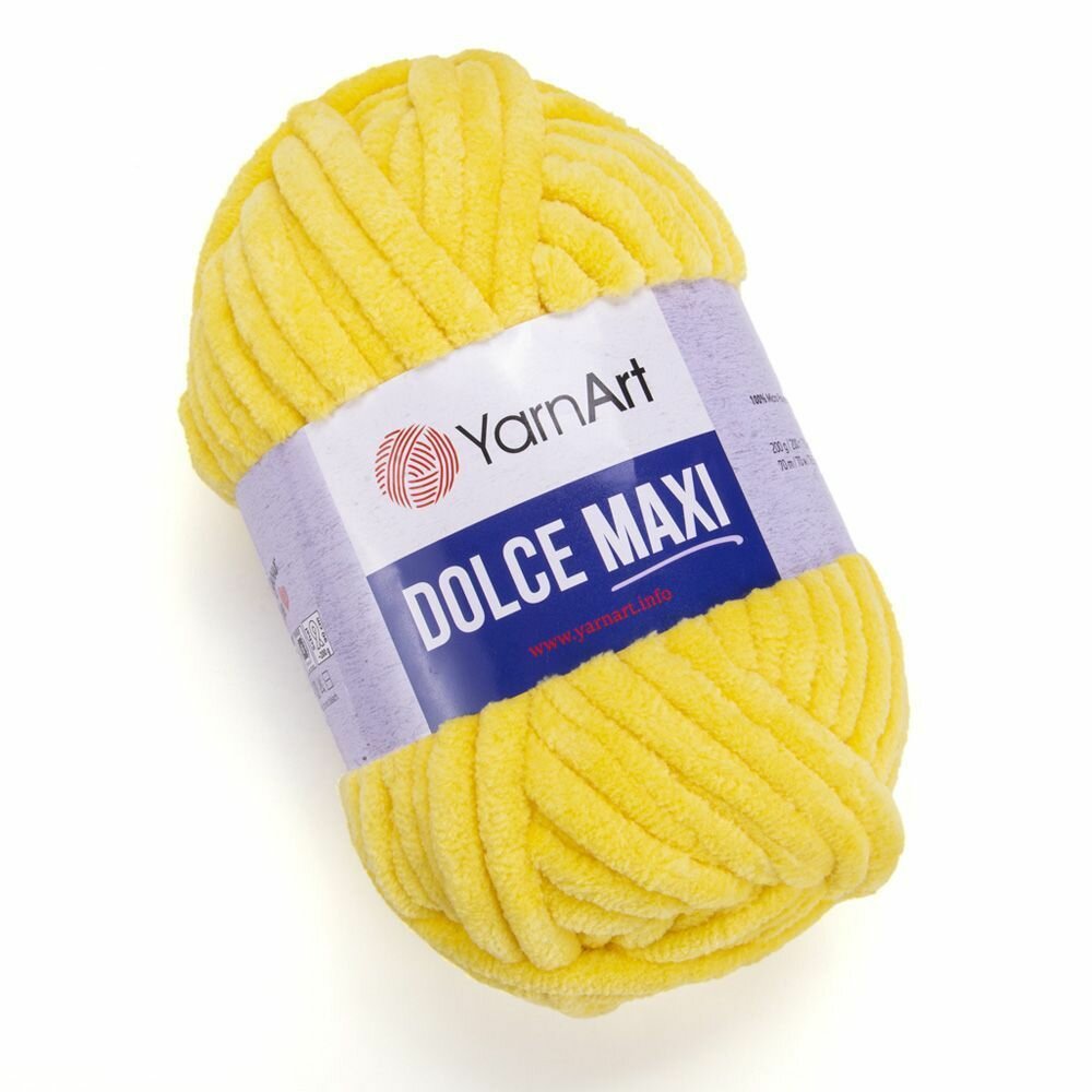 Пряжа Dolce Maxi (YarnArt), лимон - 761, 100% микрополиэстер, 2 мотка, 200 г, 120 м.