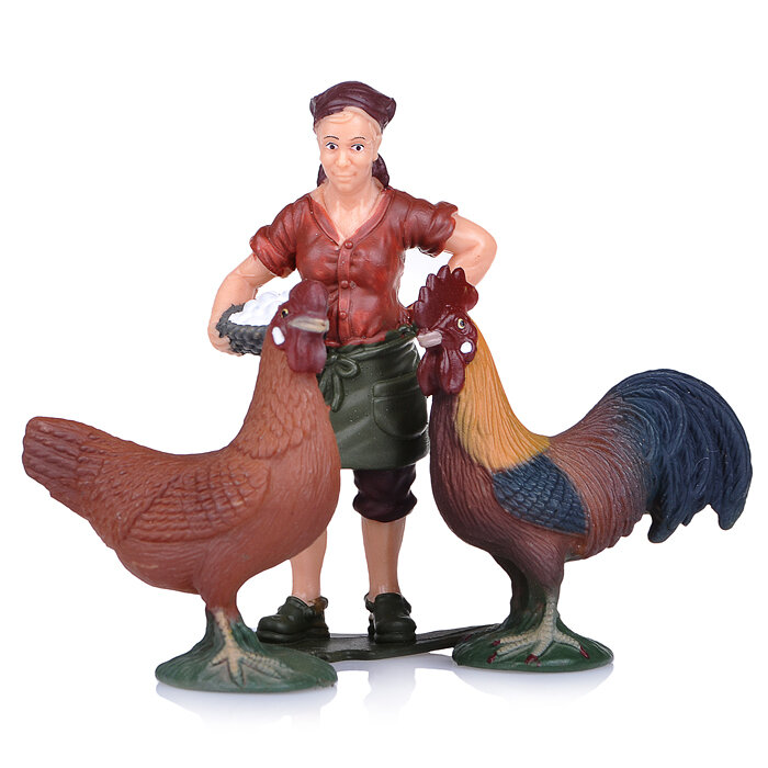 Набор Хозяйка фермы с курицей и петухом Yako - фото №4