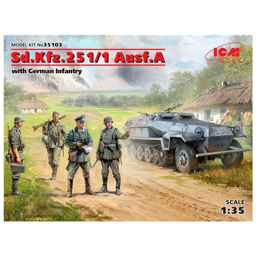 13540 academy германский бронетранспортёр sd kfz 251 1 ausf c 1 35 35103 ICM Sd. Kfz.251/1 Ausf. с германской пехотой (1:35)