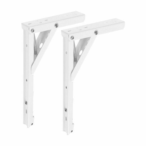 Кронштейн складной для столов и полок тундра, F001 , 2 шт, длина 200 мм, сталь, цвет белый 97039