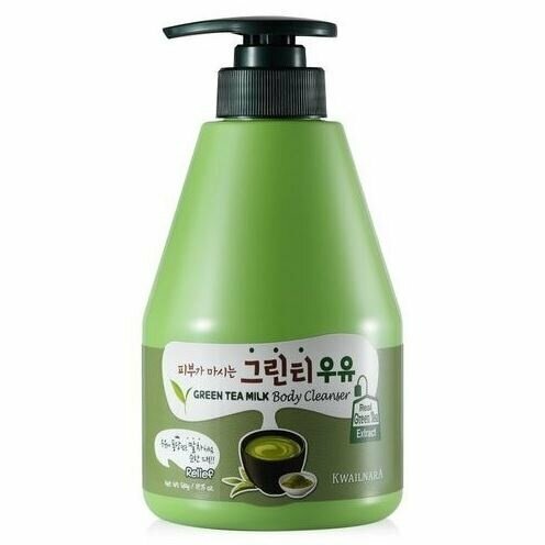 Гель для душа с ароматом зеленого чая Kwailnara Green Tea Milk Body Cleanser 560 мл, Welcos, 8803348049555