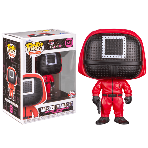 Фигурка Funko POP Soldier with Square Mask Masked Manager (Эксклюзив Walmart) из сериала Squid Game 1231 фигурка funko pop tv squid game square masked manager