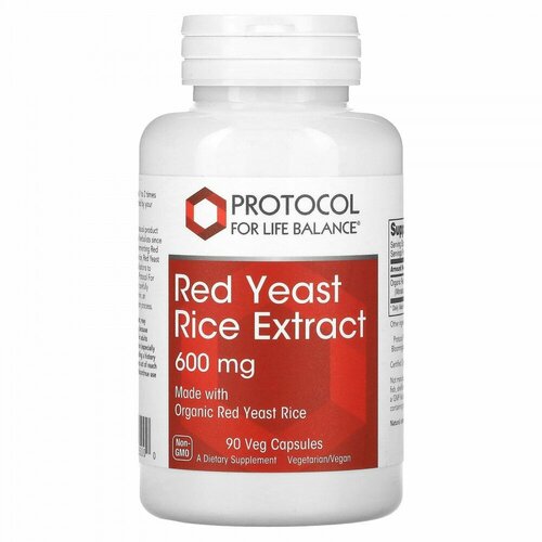 Купить Protocol for Life Balance, Red Yeast Rice Extract, 600 mg, 90 Veg Capsules
