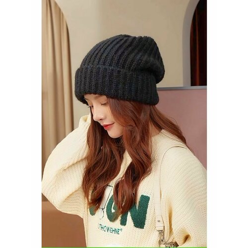 фото Шапка бини , размер 52/56, черный vers