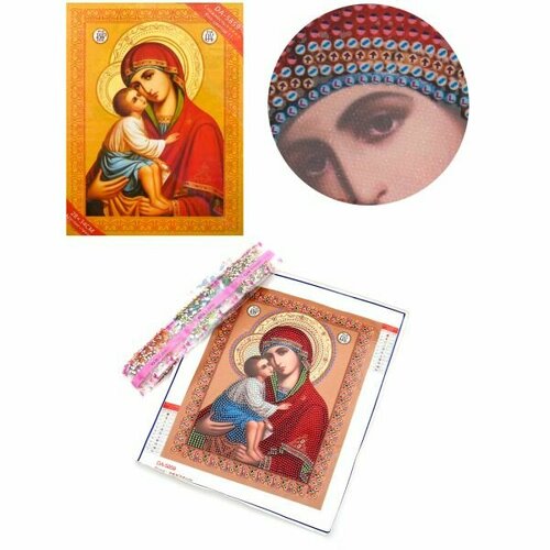 Diamond Алмазная мозаика с рамкой «Божией Матери Елеуса» икона