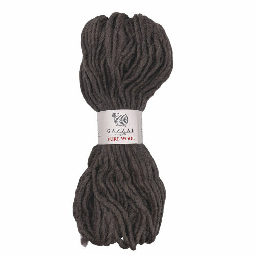 Пряжа Gazzal PURE WOOL 100 % Австралийская шерсть, 100гр/65м, (5246 Темно-Коричневый) 1 упаковка (5 мотков)