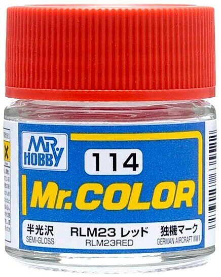 фото MR.HOBBY Mr.Color RLM23 Red (German Aircraft WWII), Красный полуматовый, Краска акриловая, 10мл