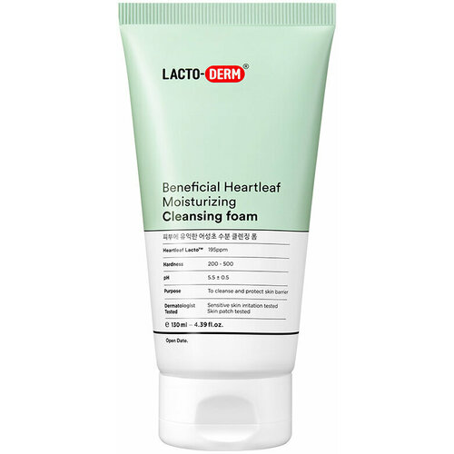 Lactoderm~Увлажняющая пенка для умывания с лактобактериями~Beneficial Heartleaf Moisturizing