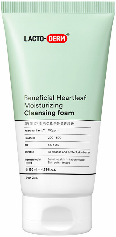 Lactoderm~Увлажняющая пенка для умывания с лактобактериями~Beneficial Heartleaf Moisturizing