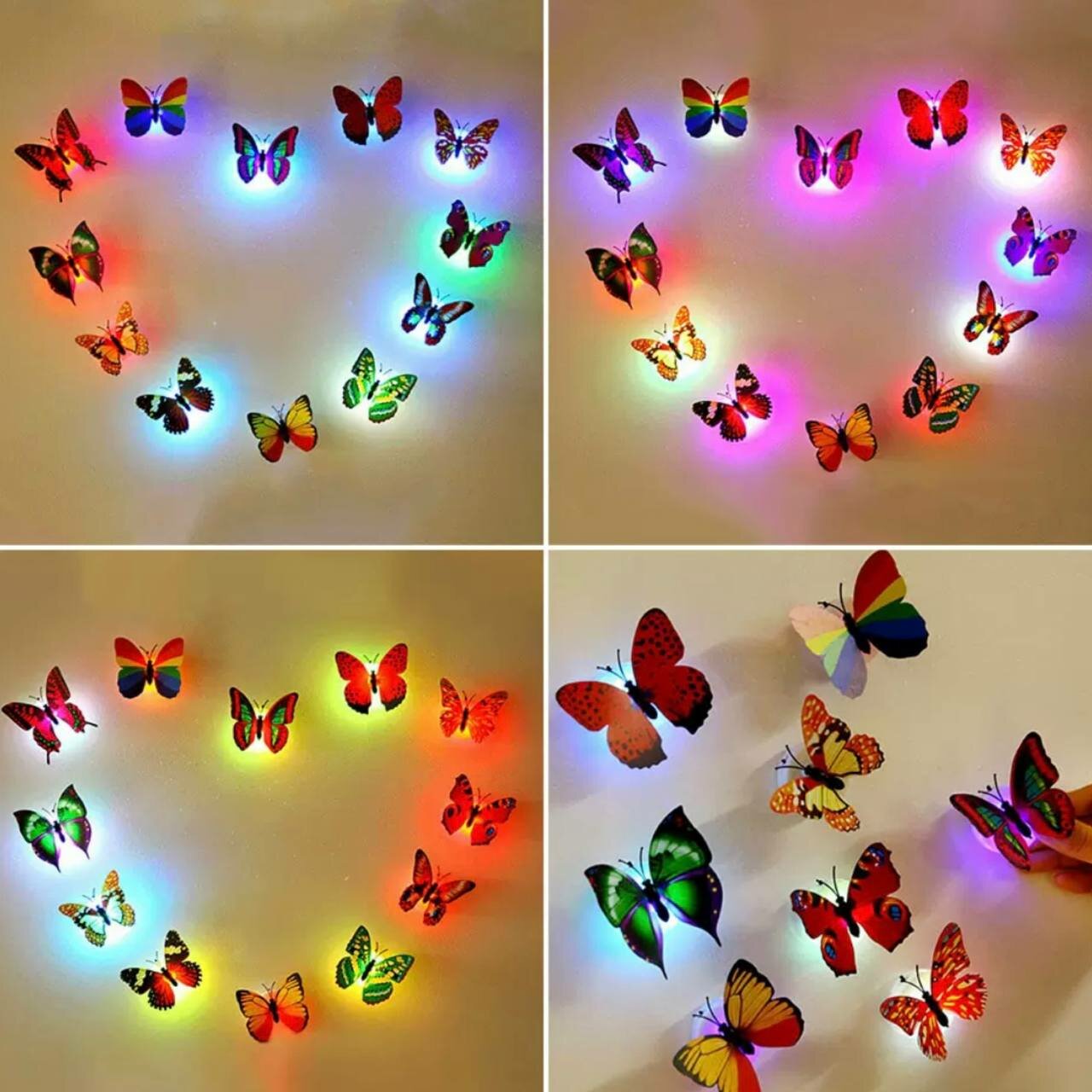 Сверкающие бабочки, набор 5 шт, случайный цвет - фотография № 5