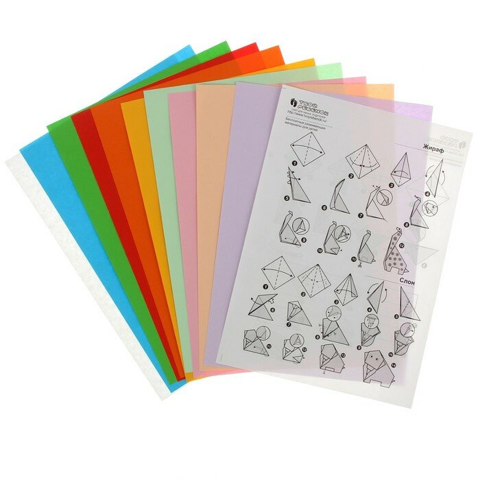 Бумага для оригами и аппликации Лилия Холдинг Забавная Панда, А4, 10 цветов, 10 листов (ПО-9180)