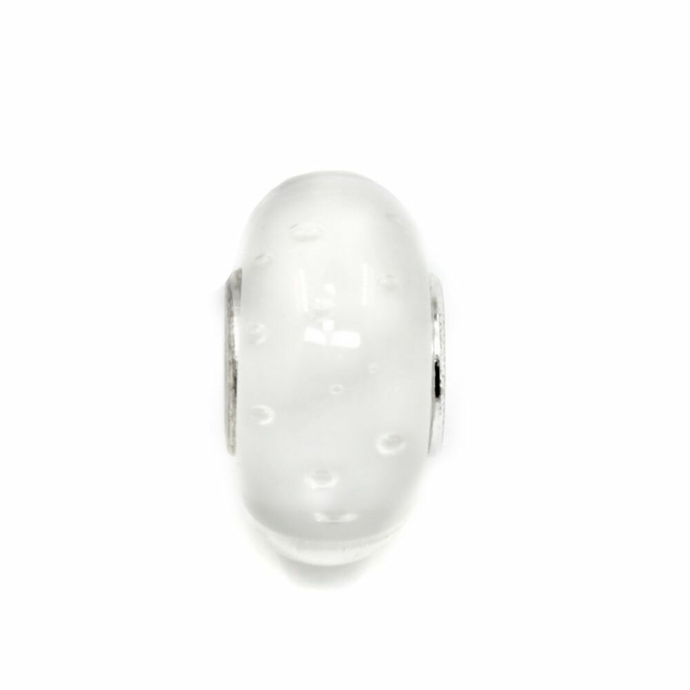Шарм Handinsilver ( Посеребриручку ) Подвеска-шарм из муранского стекла Lampwork белый (1шт), муранское стекло