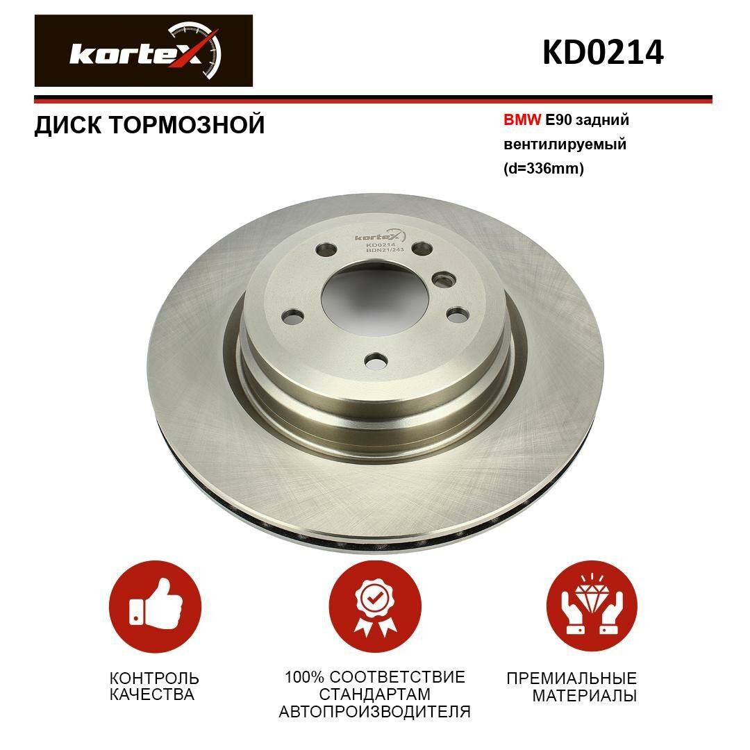Тормозной диск Kortex для Bmw E90 зад. вент.(d-336mm) OEM 34216764655, 34216855004, 92137900, 92137903, DF4461, DF4461S, KD0214