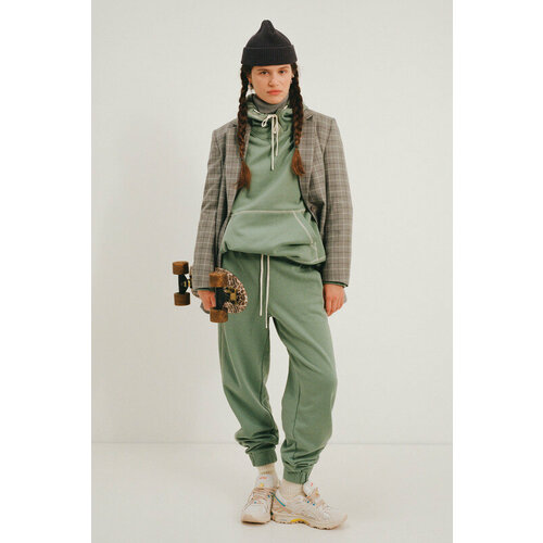 фото Брюки джоггеры finn flare, размер s, зеленый