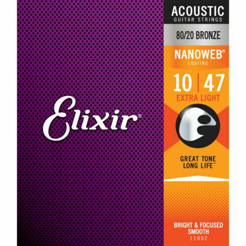 Струны Elixir NanoWeb 80/20 Bronze Acoustic 10-47 (11002). Настоящие, из США!