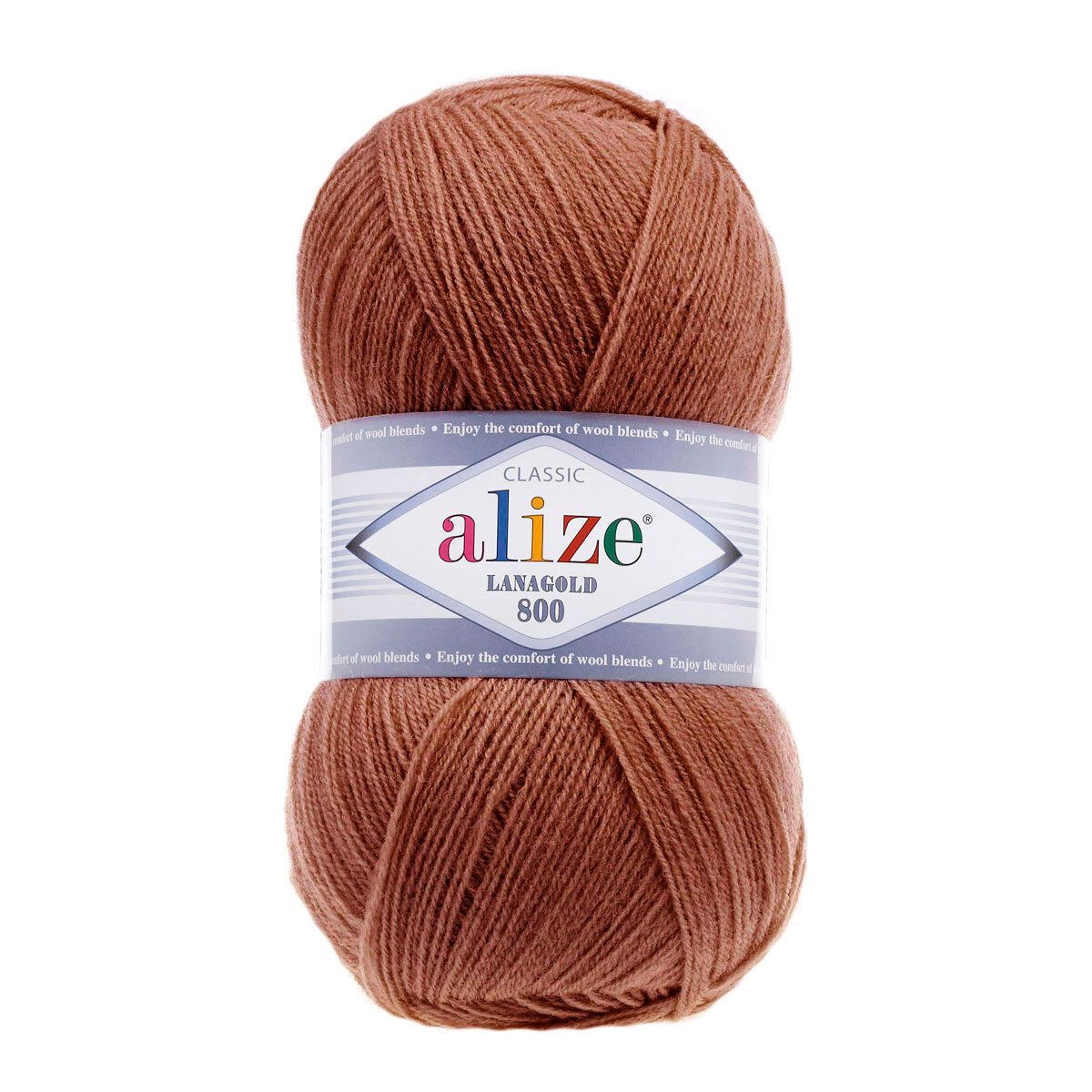 Пряжа для вязания ALIZE 'Lanagold 800', 100г, 730м (49% шерсть, 51% акрил) (466 тёмно-бежевый), 5 мотков