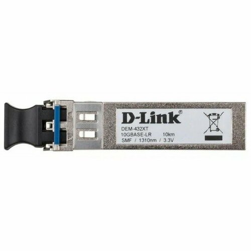 D-Link 432XT/B1A PROJ Трансивер SFP+ с 1 портом 10GBase-LR для одномодового оптического кабеля (до 10 км, разъем Duplex LC)