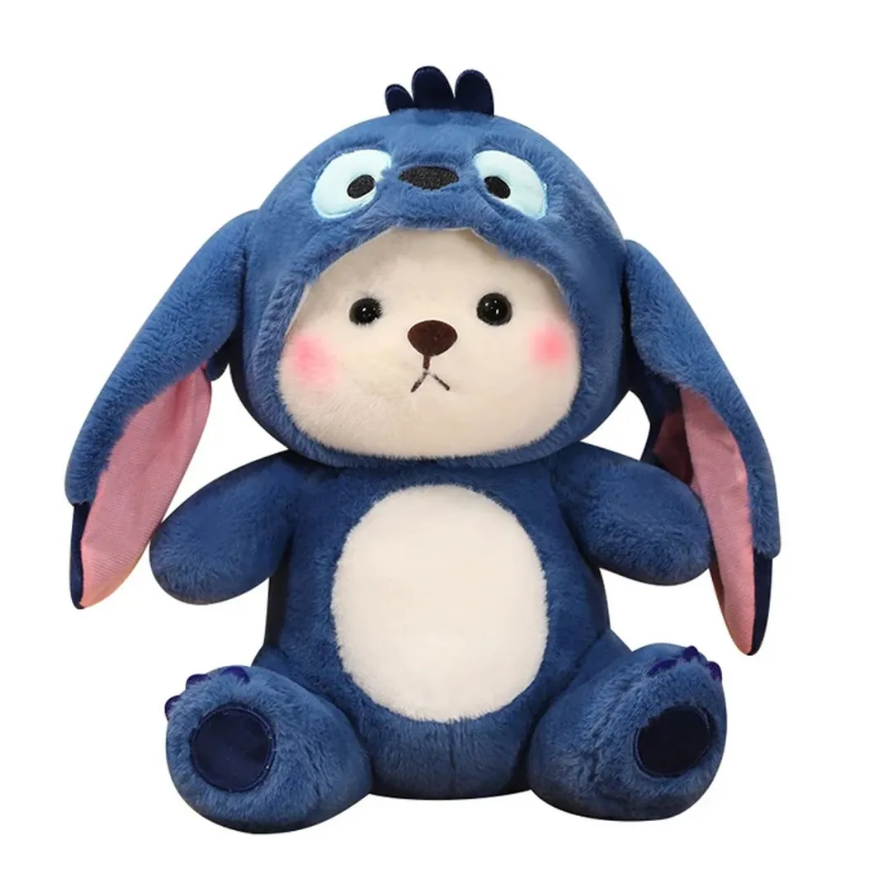Мягкая игрушка Мишка с пледом синий, 50 см
